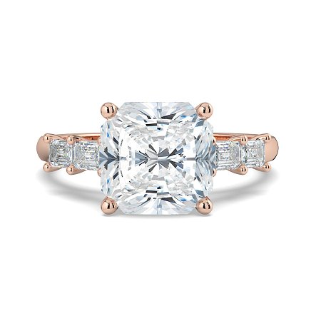 Cathedral 4 Claws with Emerald Diamonds on Band