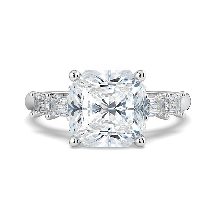 Cathedral 4 Claws with Emerald Diamonds on Band