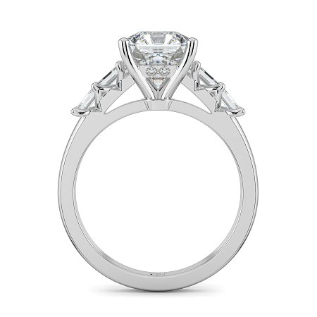 Cathedral 4 Claws with Emerald Diamonds on Band
