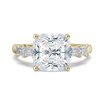 Cathedral 4 Claws with Emerald Diamonds on Band