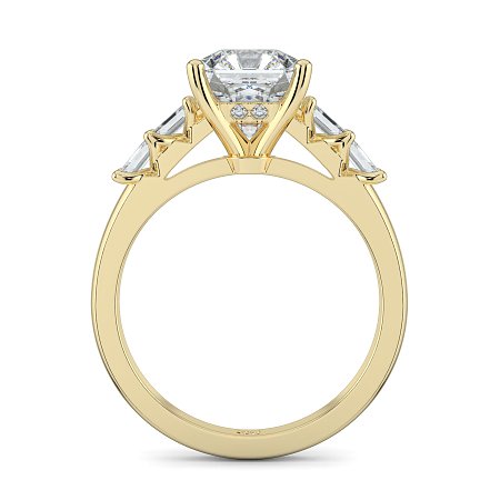 Cathedral 4 Claws with Emerald Diamonds on Band