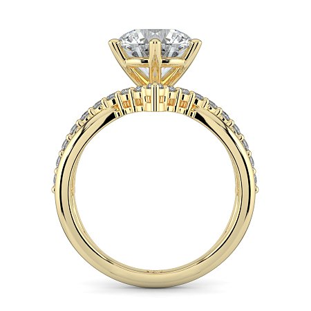 Jana 6 Claws and Double Band with Diamonds