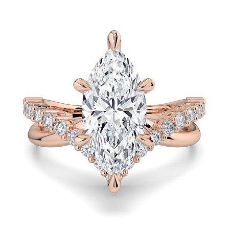 Jana 6 Claws and Double Band with Diamonds