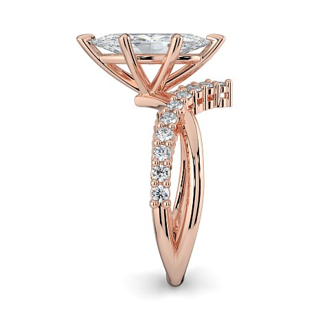 Jana 6 Claws and Double Band with Diamonds