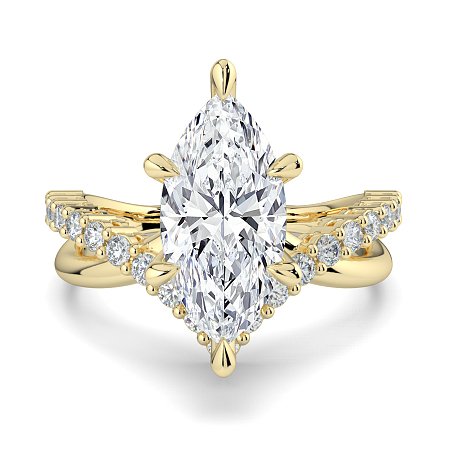 Jana 6 Claws and Double Band with Diamonds