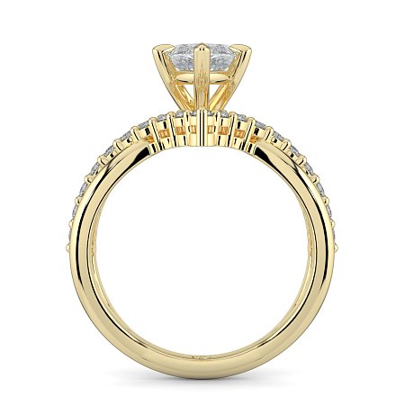 Jana 6 Claws and Double Band with Diamonds