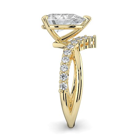 Jana 6 Claws and Double Band with Diamonds