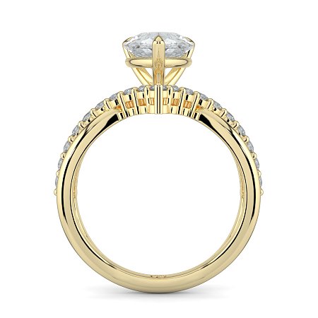 Jana 6 Claws and Double Band with Diamonds