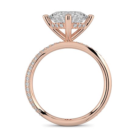 Ariel with 4 Claws with Swirled Diamonds on Band
