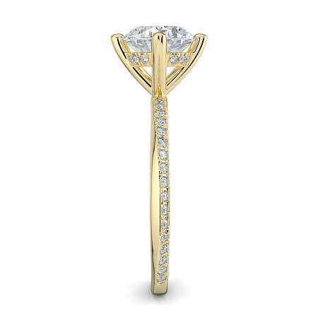 Ariel with 4 Claws with Swirled Diamonds on Band