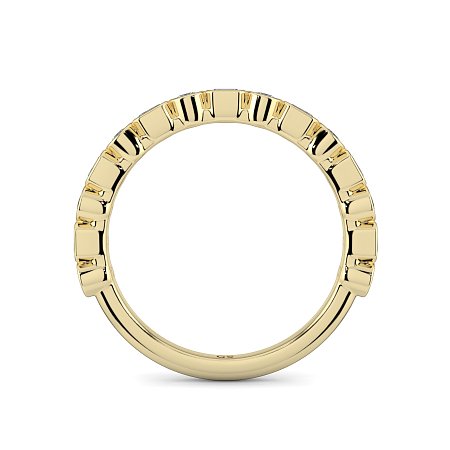 Cara Wedding Ring with Emerald and Round Diamonds on Band