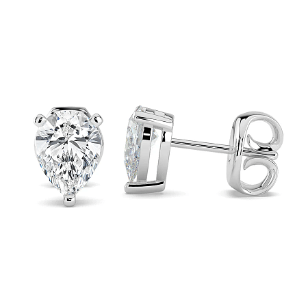 Earrings with 2 Lab Grown IGI Diamonds 1.55ct Total Weight
