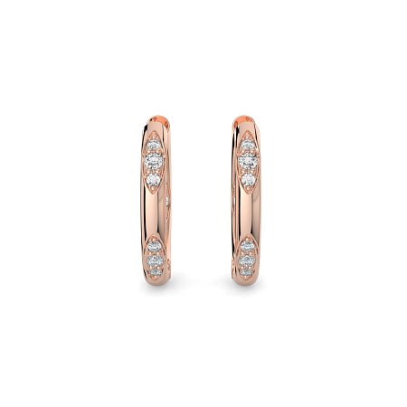 Earring Huggies with Total 0.18cts Lab-Grown Round Diamonds