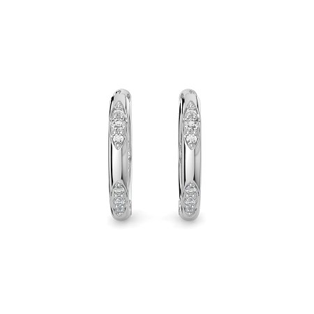 Earring Huggies with Total 0.18cts Lab-Grown Round Diamonds