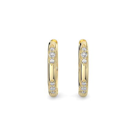 Earring Huggies with Total 0.18cts Lab-Grown Round Diamonds