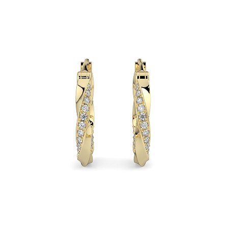 Earring Huggies with Swirling Lab-grown Diamonds