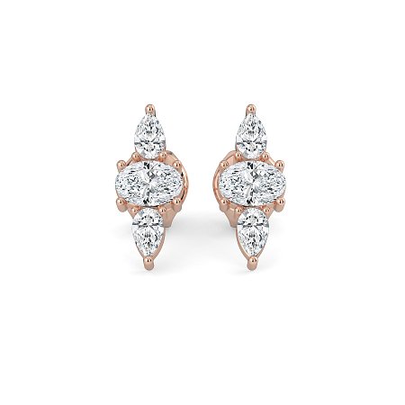 Trilogy Claw Set Earrings with Lab-grown Diamonds