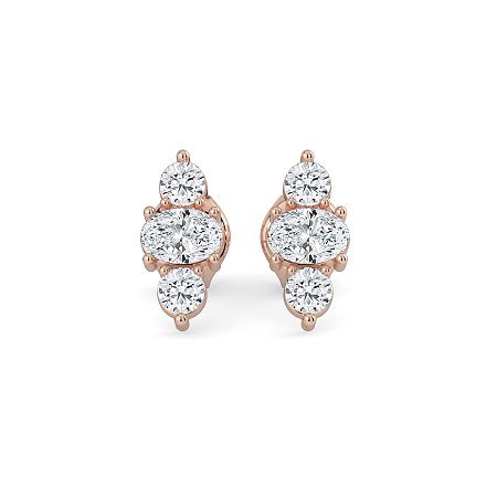 Trilogy Claw Set Earrings with Lab-grown Diamonds