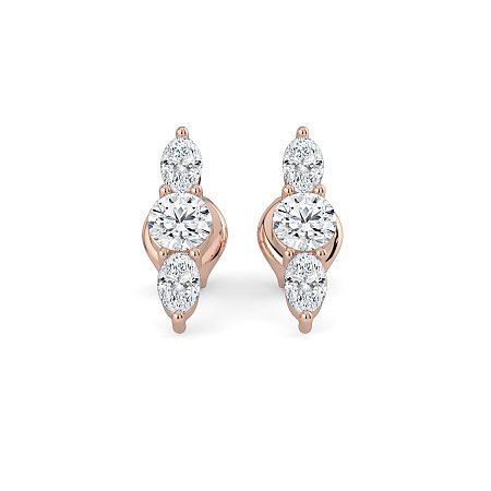 Trilogy Claw Set Earrings with Lab-grown Diamonds