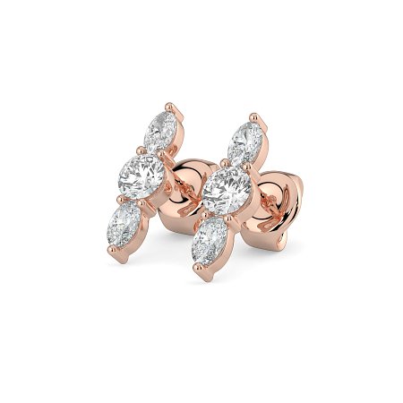 Trilogy Claw Set Earrings with Lab-grown Diamonds