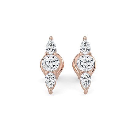 Trilogy Claw Set Earrings with Lab-grown Diamonds