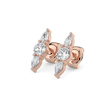 Trilogy Claw Set Earrings with Lab-grown Diamonds