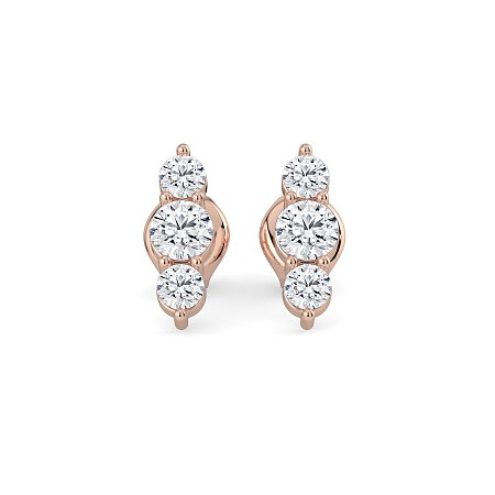 Trilogy Claw Set Earrings with Lab-grown Diamonds