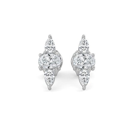 Trilogy Claw Set Earrings with Lab-grown Diamonds