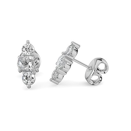 Trilogy Claw Set Earrings with Lab-grown Diamonds