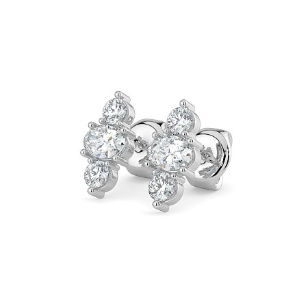 Trilogy Claw Set Earrings with Lab-grown Diamonds