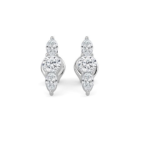 Trilogy Claw Set Earrings with Lab-grown Diamonds