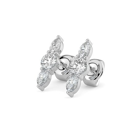 Trilogy Claw Set Earrings with Lab-grown Diamonds