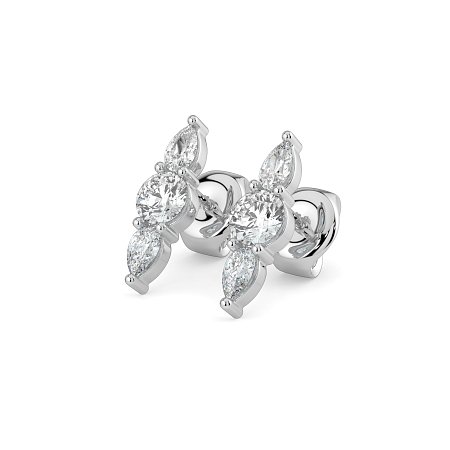 Trilogy Claw Set Earrings with Lab-grown Diamonds