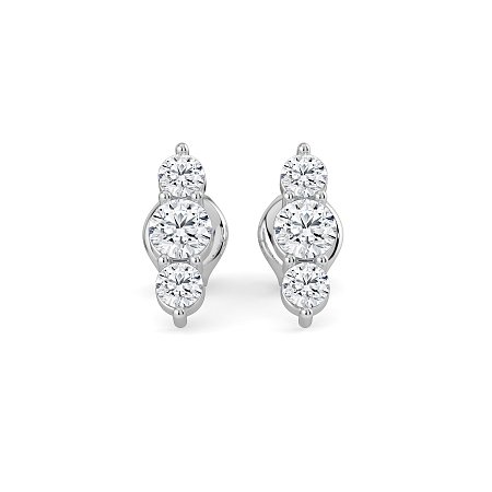Trilogy Claw Set Earrings with Lab-grown Diamonds