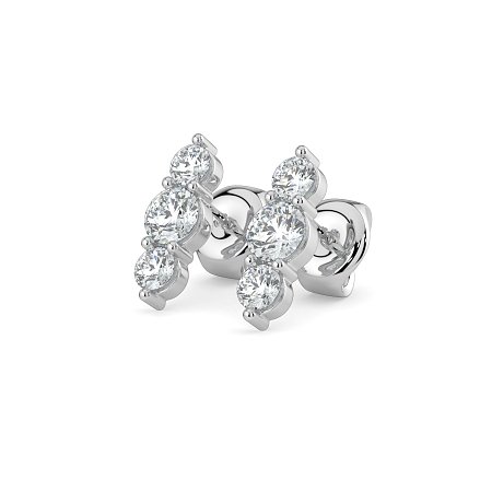 Trilogy Claw Set Earrings with Lab-grown Diamonds