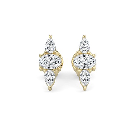 Trilogy Claw Set Earrings with Lab-grown Diamonds