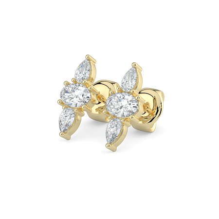 Trilogy Claw Set Earrings with Lab-grown Diamonds