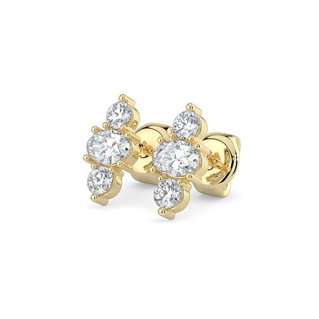 Trilogy Claw Set Earrings with Lab-grown Diamonds