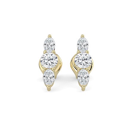 Trilogy Claw Set Earrings with Lab-grown Diamonds