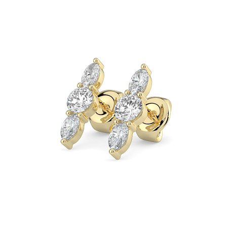 Trilogy Claw Set Earrings with Lab-grown Diamonds