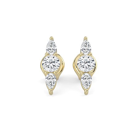 Trilogy Claw Set Earrings with Lab-grown Diamonds