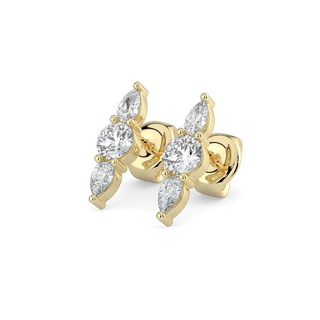 Trilogy Claw Set Earrings with Lab-grown Diamonds