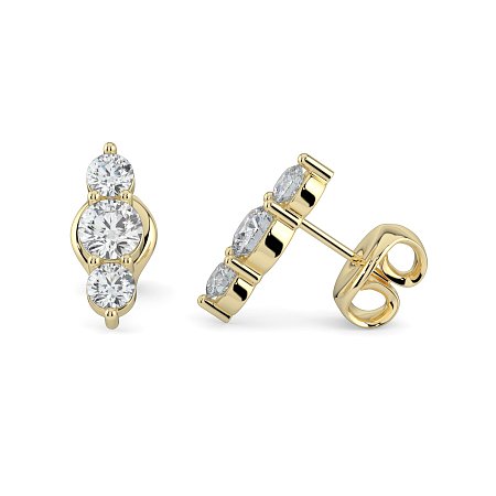 Trilogy Claw Set Earrings with Lab-grown Diamonds