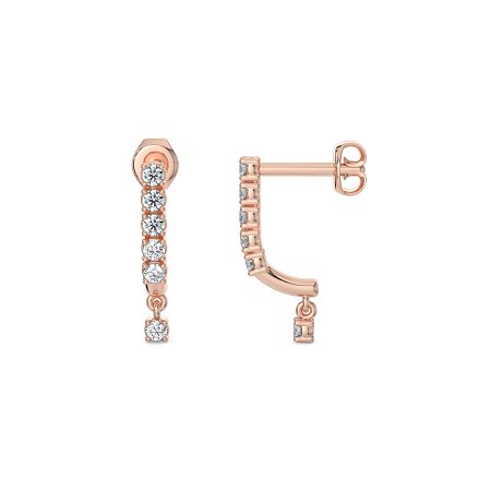 Drop Earrings with Claw Set Total 0.18cts Lab-grown Round Diamonds