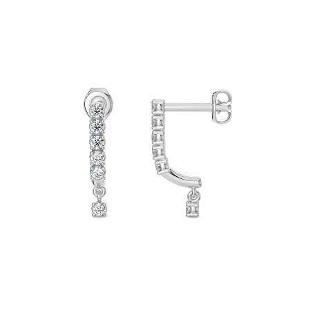Drop Earrings with Claw Set Total 0.18cts Lab-grown Round Diamonds