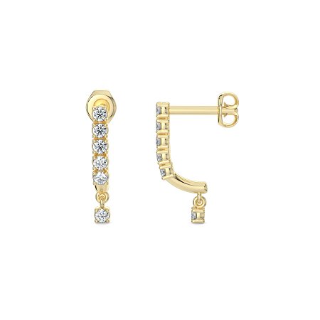 Drop Earrings with Claw Set Total 0.18cts Lab-grown Round Diamonds
