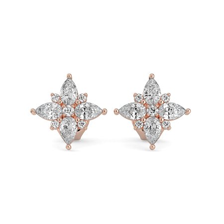 Stud Earrings with Total 2.00cts Lab-grown Diamonds
