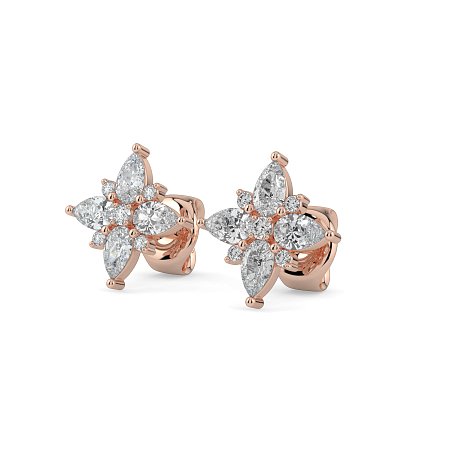 Stud Earrings with Total 2.00cts Lab-grown Diamonds