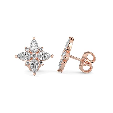 Stud Earrings with Total 2.00cts Lab-grown Diamonds