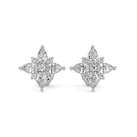 Stud Earrings with Total 2.00cts Lab-grown Diamonds